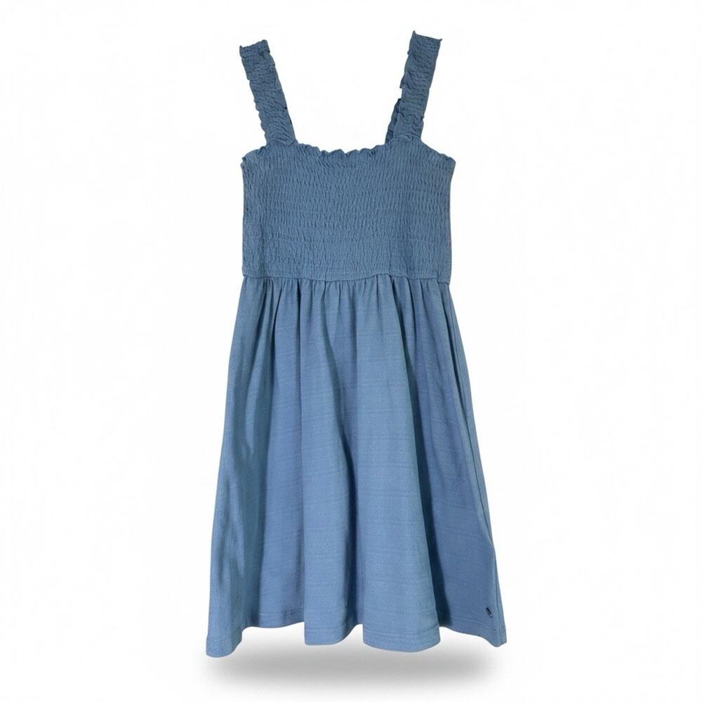 Roxy Girls Blue Smocked Sundress Knee Length S/8 Sleeveless Spring Summer